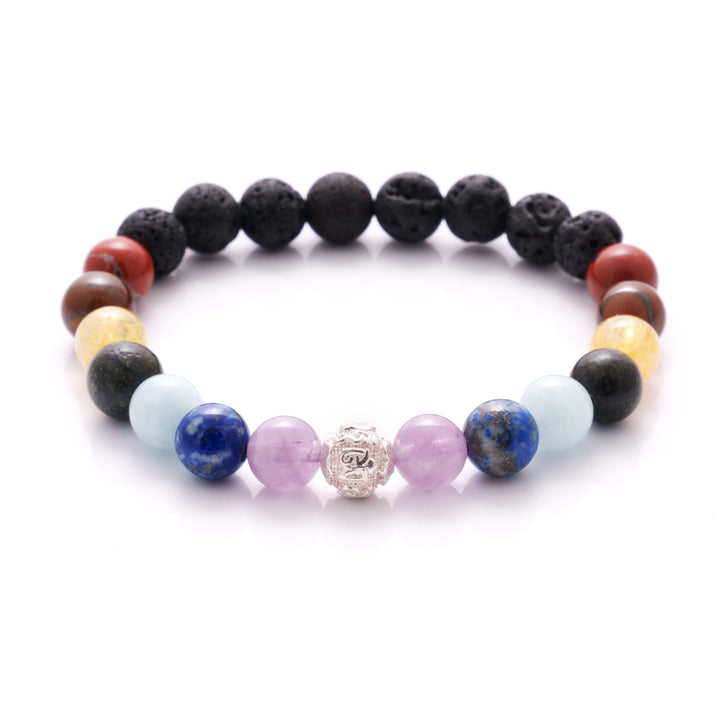 7 Chakren Naturstein Perlen Armband